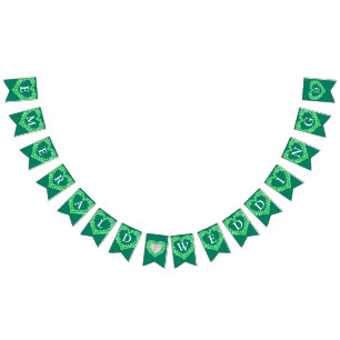 Emerald wedding 55th anniversary custom photo bunting flags