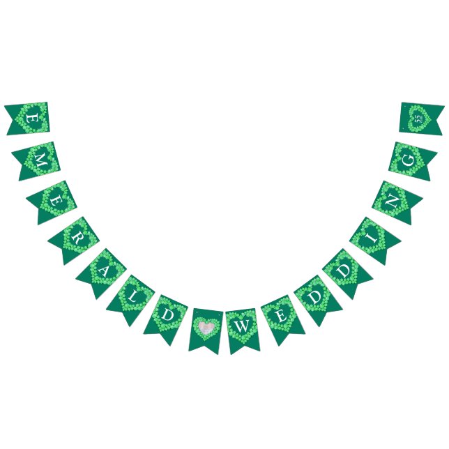 Emerald wedding 55th anniversary custom photo bunting flags (All)