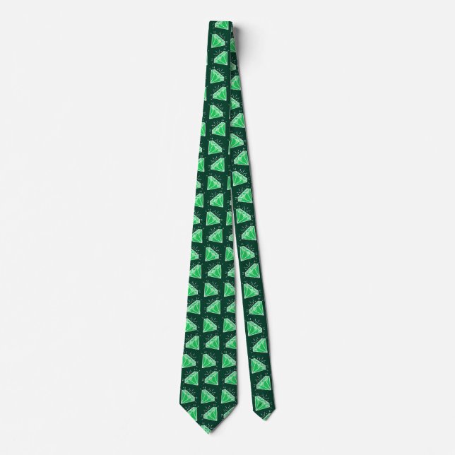 Emerald Wedding Anniversary 55 years green gems Tie (Front)