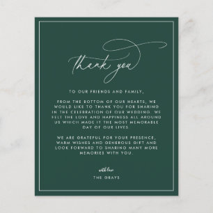 Emerald Wedding Thank You Card