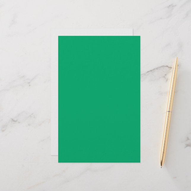 Emerald & White Custom Stationery Set (Front/Back In Situ)