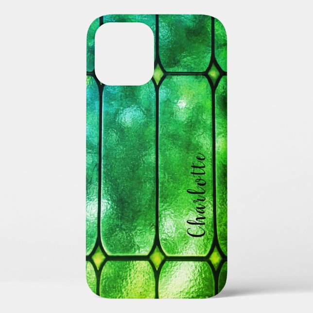 Emerald Window Personalized iPhone 12 Case (Back)