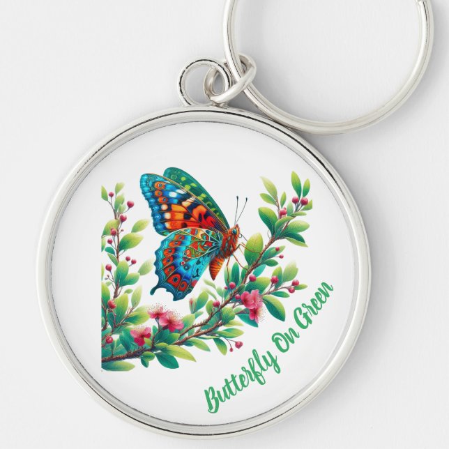 "Emerald Wings: Nature's Keychain" Keychain (Front)