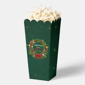 Emerald Wreath Christmas Party Favor Box