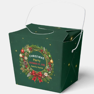 Emerald Wreath Christmas Party Favor Box