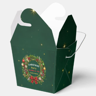 Emerald Wreath Christmas Party Favor Box