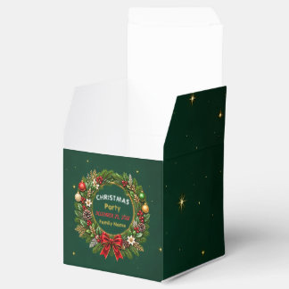 Emerald Wreath Christmas Party Favor Box
