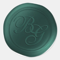 Émeraude Calligraphie Monogramme Stickers cire