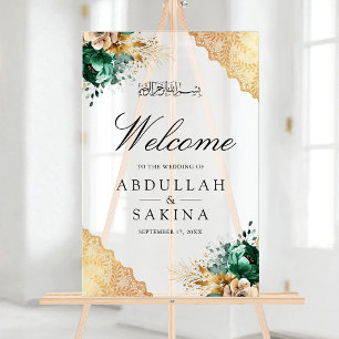 Emeraude Floral Or Musulman Mariage Bienvenue givr