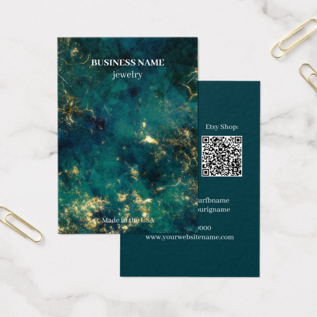 Émeraude moderne QR Code Bijoux Collier d'affaires (Bureau)