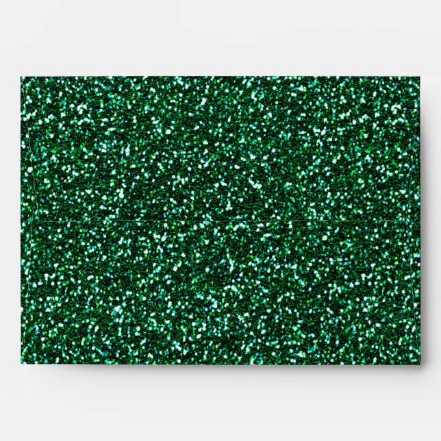 Émeraude Parties scintillant verte Enveloppe de fê (Dos (Haut rabat))