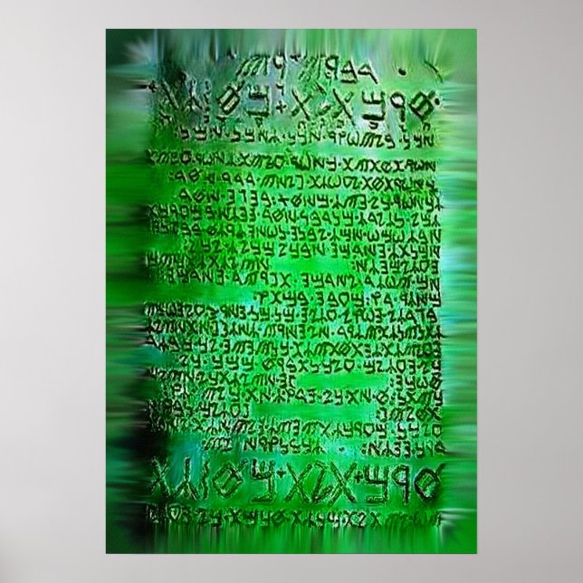 Emeraude tablettes Thoth Hermes affiche d'art tris (Devant)