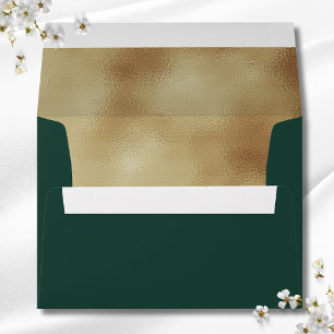 Émeraude Vert Faux Gold Foil Formal Enveloppe 5x7