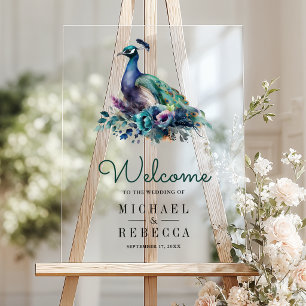 Emeraude Verte Fleur de Paon Mariage Bienvenue