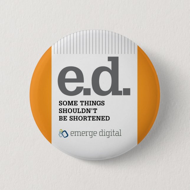 Emerge Digital - Short 2 Inch Round Button (Front)
