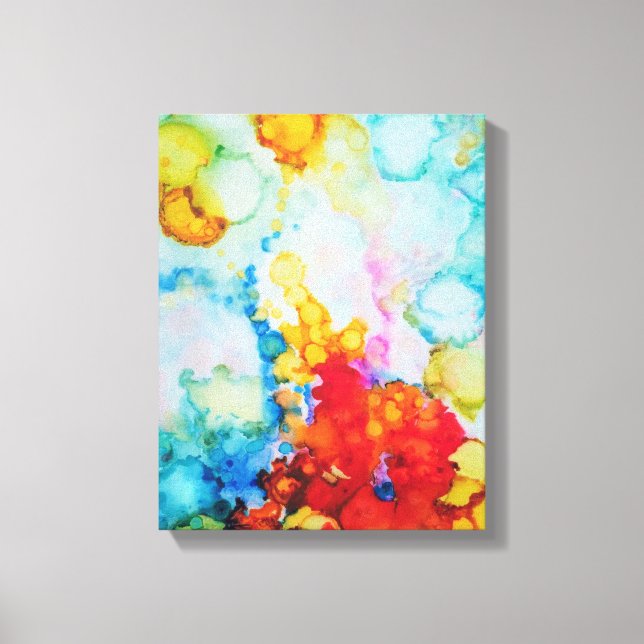 Emergence Abstract Alcohol Ink Painting Canvas Print (Front)
