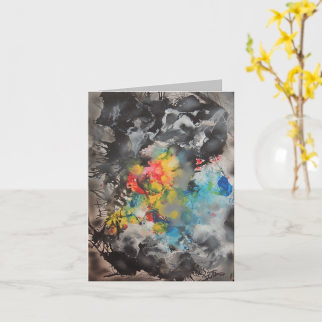 Emergence of Colour Abstract Card (Yellow Flower)