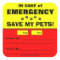 Emergency Alert Save My Pets Stickers