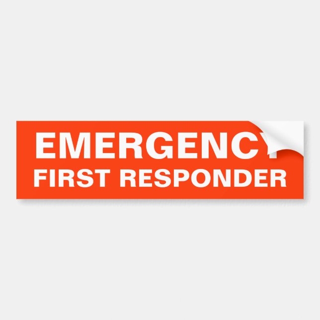 EMERGENCY BUMPER STICKER (Front)