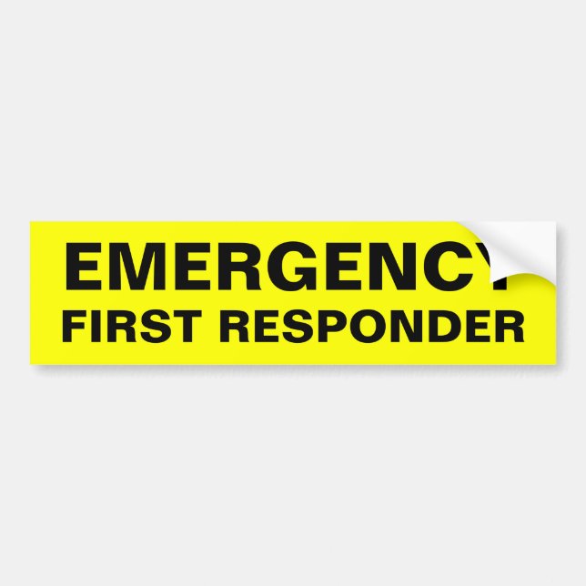 EMERGENCY BUMPER STICKER (Front)
