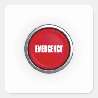 Emergency Button Square Sticker
