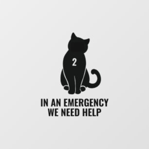 Emergency Cat Decal, We Need Help Pet Decal