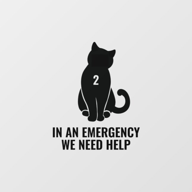 Emergency Cat Decal, We Need Help Pet Decal  (Sheet)