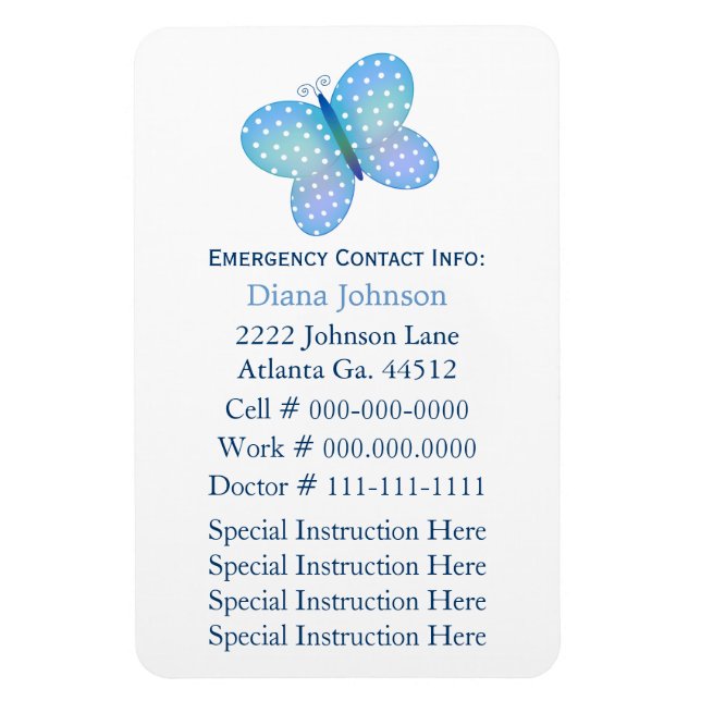 Emergency Contact: Babysitter Premium Magnet (Vertical)