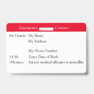 Emergency Contact Badge