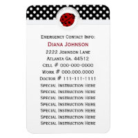 Emergency Contact: Ladybug And Polka Dot Magnet