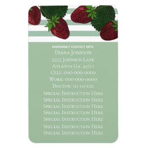 Emergency Contact Magnet: Strawberry Magnet