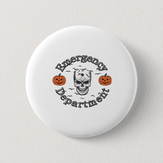 Emergency Departement Room Er Nurse Skeleton Hallo 2 Inch Round Button (Front)