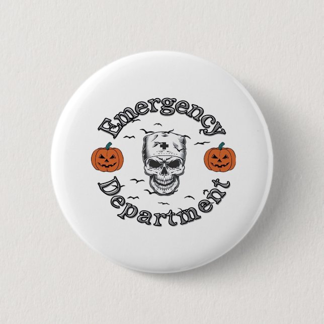 Emergency Departement Room Er Nurse Skeleton Hallo 2 Inch Round Button (Front)