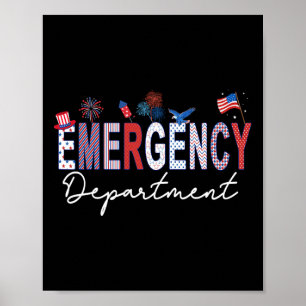 Emergency Department 4th Of July Usa Emergency Roo Poster