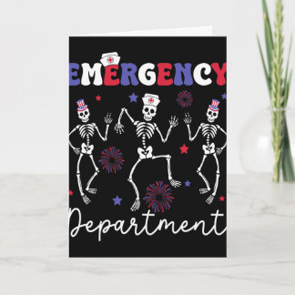 Emergency Department - American Flag 4th Of July Card