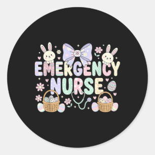 Emergency Department Bunny Er Nurse Easter Ed Classic Round Sticker