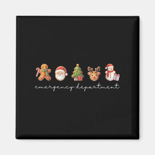 Emergency Department Christmas Ed Tech Nurse Merry Magnet
