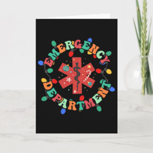 Emergency Department Christmas Er Nurse 2 Sided  Card