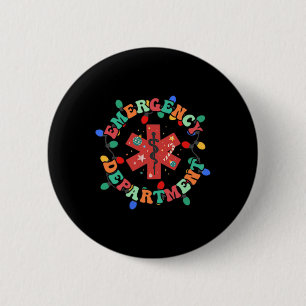 Emergency Department Christmas Er Nurse 2 Sided Inch Round Button