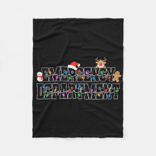 Emergency Department Christmas Lights Er Nurse Chr Fleece Blanket