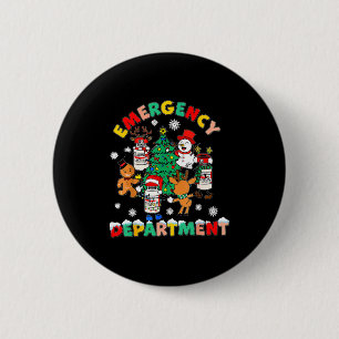 Emergency Department Christmas Santa Er Crew Nurse 2 Inch Round Button