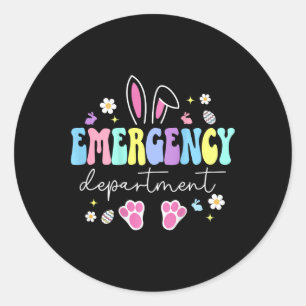 Emergency Department Easter Er Nurse Emergency Roo Classic Round Sticker