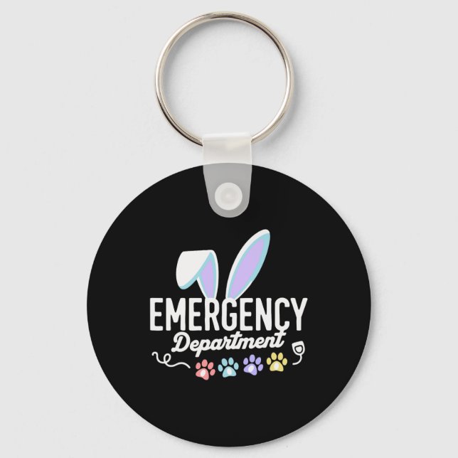 Emergency Department Easter Er Nurse Funny Ed Nurs Keychain (Front)