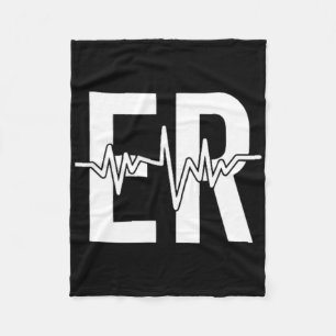 Emergency Department Er Nurse Front + Back Emergen Fleece Blanket