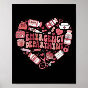 Emergency Department Er Nurse Valentines Day Gifts Poster