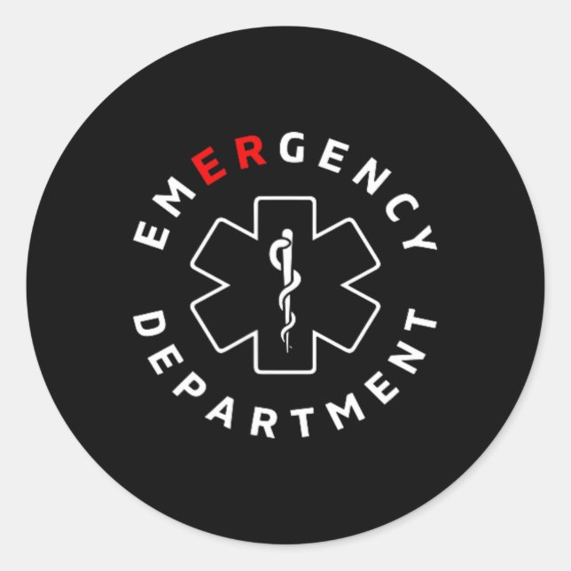 Emergency Department Er Rn Nurse Retro Healthcare  Classic Round Sticker (Front)