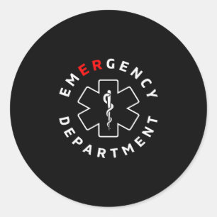 Emergency Department Er Rn Nurse Retro Healthcare Classic Round Sticker