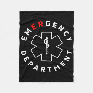Emergency Department Er Rn Nurse Retro Healthcare Fleece Blanket