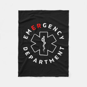 Emergency Department Er Rn Nurse Retro Healthcare Fleece Blanket