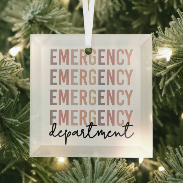 Emergency Department ER Staff | ER Nurse | ER Tech Glass Ornament (Insitu)